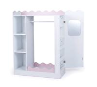 Costway Kids Dress Up Storage Mirror Wardrobe Closet Hanging Rack in White COSTWAY White