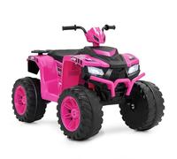 COSTWAY Kids Electric Quad Bike, 24V Battery Powered Ride on ATV with Soft Start, Wireless Connection, Music, LED Lights, Forward/Backward Functions, for Boys & Girls Aged 3-8 Years (Pink)