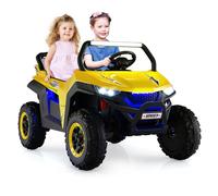 Costway Kids Electric Ride On Car 2-Seater 12V Battery Powered UTV With Remote Control in Yellow COSTWAY Yellow