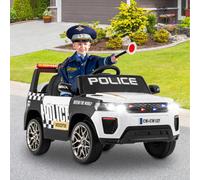 Costway Kids Electric Ride On Police Car - White