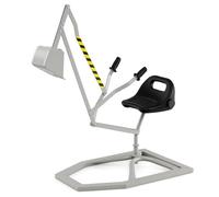 COSTWAY Kids Excavator Toy, Ride on Sand Digger with 360° Rotatable Function, 2-Handed Controls, Flexible Shovel, Steel Sandbox Beach Toys for 3+ Years Old (Grey+Black)