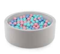 COSTWAY Kids Foam Ball Pit, 90 x 30cm Round Balls Pool with Removable Cover, 200 Ocean Balls and Storage Bag, Soft Baby Playpen for Indoor Outdoor (Pink+Green+Blue Balls)