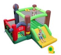 Costway Kids Inflatable Bounce House Castle Slide Bouncer With Dual Slides & Ball Pit