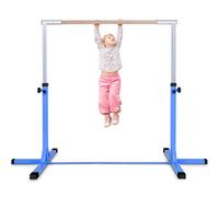 Costway Kids Junior Horizontal Kips Bar Gymnastics Training Bar Gym-Blue