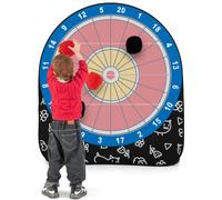 Costway Kids Large Dart Board Foldable Dartboard w/4 Kick Balls-Black in Black COSTWAY Black