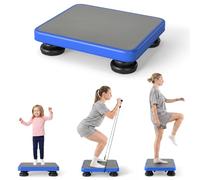COSTWAY Kids Mini Trampoline Board with Elastic Rope, 60 x 50 cm | Kids Rebounder Bouncing Board with Non-Slip Base & Feet, Indoor Outdoor Sensory Balance Jump Toy, Gift for Boys Girls Ages 3+