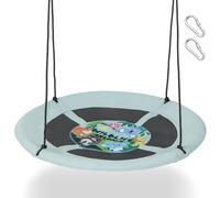 COSTWAY Kids Nest Swing, 104cm Round Tree Swings Seat with 180cm Adjustable Hanging Ropes, for Backyard Playground Garden (Forest)