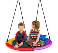 Costway Kids Nest Swing Soft Seat Height Adjustable Tree Seat Pillow COSTWAY Multicolor