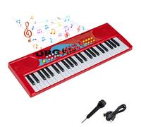 Costway Kids Piano Keyboard 49 Keys Portable Electric Keyboard Piano w/8 Tones in Red COSTWAY Red