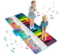 COSTWAY Kids Piano Mat, Floor Music Dance Mats with 8 Instrument Sounds, 24 Keys, Built-in Music, Large Touch Play Musical Carpet for Boys Girls (181 x 81cm)