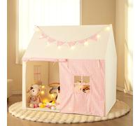 Costway Kids Play Tent Indoor Large Playhouse With Mat & Star Lights-Pink