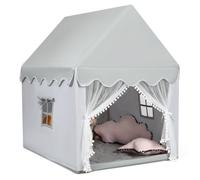 Costway Kids Play Tent Indoor Playhouse With Padded Mat-Grey