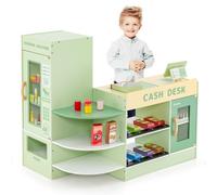 Costway Kids Pretend Grocery Store Wooden Children Supermarket Playset
