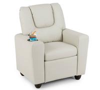 Costway Kids Recliner Push Back Sofa Chair with Cup Holder in White COSTWAY White