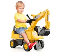 Costway Kids Rid-On Digger Toddlers Excavator Construction Toy W/ Digging Bucket