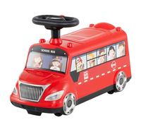 COSTWAY Kids Ride on Car, Foot to Floor Slider with Music, Under Seat Storage, No Power Toddler Push Along Toy Bus for Boys Girls 19-36 Months
