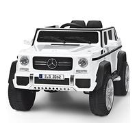 COSTWAY Kids Ride On Car, Licensed Mercedes Benz 12V Battery-powered Electric Vehicle Toy with 2 Motors, Remote Control, Lights, Horn, Music, Suspension Wheels for Boys Girls (White)
