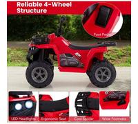 Costway Kids Ride On Electric Atv Toy Car - Red