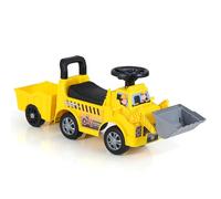 COSTWAY Kids Ride on Excavator, No Power Toddler Digger Ride on Push Car with Shovel, Detachable Trailer & Under-Seat Compartment, Pretend Play Toy Construction for 18+ Months