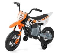 COSTWAY Kids Ride on Motorcycle, 12V Electric Ride On Bike with Training Wheels, Twist Throttle Grip, Music, Wireless Function & Spring Suspension, Battery Powered Motorbike Dirt Bike for Boys Girls