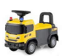 COSTWAY Kids Ride on Truck, Licensed SCANIA Push Along Car with Steering Wheel, Lights, Horn, Music, Under-seat Storage, Foot to Floor Slider Riding Toy for 18 Months+ Boys Girls (Yellow)
