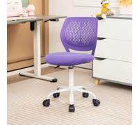 Costway Kids School Desk Chair Ergonomic Study Chair Rolling Swivel Task Chair W/ Adjustable Height Purple