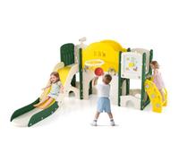 Costway Kids Slide And Climber Playset With Magnetic Whiteboard Indoor Playground