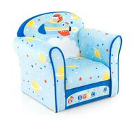 Costway Kids Sofa Children Armrest Upholstered Chair Cute Pattern Armchair Solid Frame