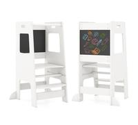 Costway Kids Step Stool Baby Kitchen Helper With Chalkboard & Adjustable Step
