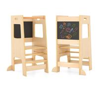 Costway Kids Step Stool Baby Kitchen Helper With Chalkboard & Adjustable Step