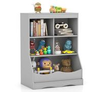 Costway Kids Storage Shelf Children Toy Storage Organizer W/ 5 Bins-Grey