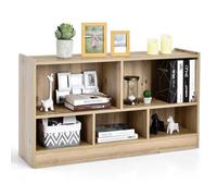 Costway Kids Storage Shelf Unit 5-Cubby Wooden Children Bookcase Toy Storage Organizer