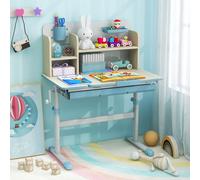 Costway Kids Study Desk Student Learning Writing Table W/ Tilt Desktop & Hutch
