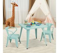 Costway Kids Table And Chairs Set Steel Children Activity Table With Stackable Chairs