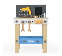 Costway Kids Tool Bench Wooden Toddler Workbench Playset W/ Pegboard-Natural