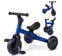 COSTWAY Kids Tricycle Age 2-4 Years Old, Toddler Balance Bike with Removable Pedals, Adjustable Handlebar, Foldable Kids Trikes for Boys Girls (Blue)