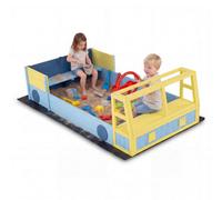 Costway Kids Wooden Sandbox Large Car-Theme Sand Box With Bottom Liner And Fir Wood Frame Sand Pit
