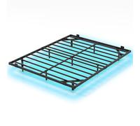 Costway King Size Floating Bed Frame w/ LED Lights Modern Metal Platform Bed in Black COSTWAY Black