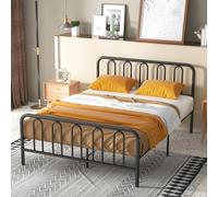 Costway King Size Metal Bed Frame W/ Headboard Platform Bed W/ Metal Slats Support