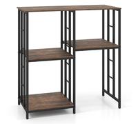 Costway Kitchen Baker's Rack with Oven & Microwave Stand in Brown COSTWAY Brown