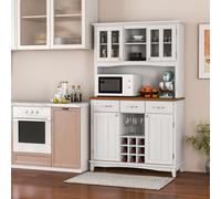 Costway Kitchen Storage Cabinet Freestanding Buffet Cupboard Sideboard Adjustable Shelf