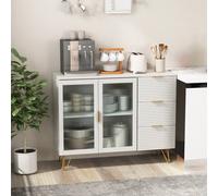 Costway Kitchen Storage Sideboard Dining Buffet Server Cabinet Cupboard W/ 2 Glass Doors
