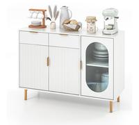 Costway Kitchen Storage Sideboard Dining Buffet Server Cabinet Cupboard With 2 Drawers in White COSTWAY White