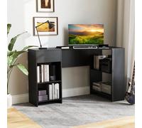 Costway L-Shaped Computer Desk Compact Corner Executive Desk W/storage-Black