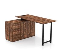 Costway L-Shaped Desk With File Cabinet Reversible Corner Computer Desk With 3 Drawers