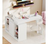 Costway L-shaped Wooden Computer Desk 120 CM Reversible Corner Writing Desk in White COSTWAY White