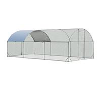 COSTWAY Large Chicken Coop, Galvanized Metal Walk-in Hen Run House with Waterproof & Sun-protective Cover, Poultry Shade Cage for Hens Rabbit Dogs Ducks (570 x 280cm)