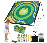 COSTWAY Large Golf Chipping Game Set for Adults & Kids (Circular Ring)