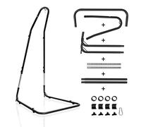 Costway Large Heavy Duty C-stand Hanging Swing Egg Chair Hammock Frame Adjustable Height in Black COSTWAY Black