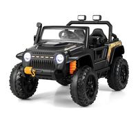 Costway Large Kids Electric Ride On UTV 2-Seater 12V Powered Electric UTV Remote Control in Black COSTWAY Black